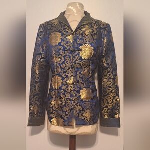 Elegant Blue and Gold Women's Jacket